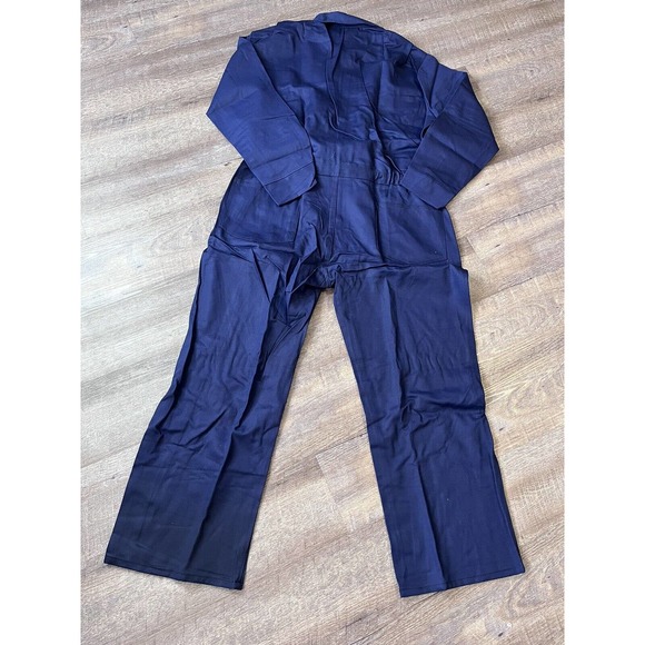Saftech Utility FR Jumpsuit Long Sleeve Mens XL Navy Blue Full Suit A9 - Picture 2 of 10